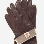 CC3104 (brown) - Men's Handsewn Cashmere Lined Leather Gloves - Leather Gloves Online - Luxury Leather Gloves - 2