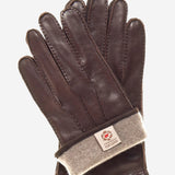 CC3104 (brown) - Men's Handsewn Cashmere Lined Leather Gloves - Leather Gloves Online - Luxury Leather Gloves - 2
