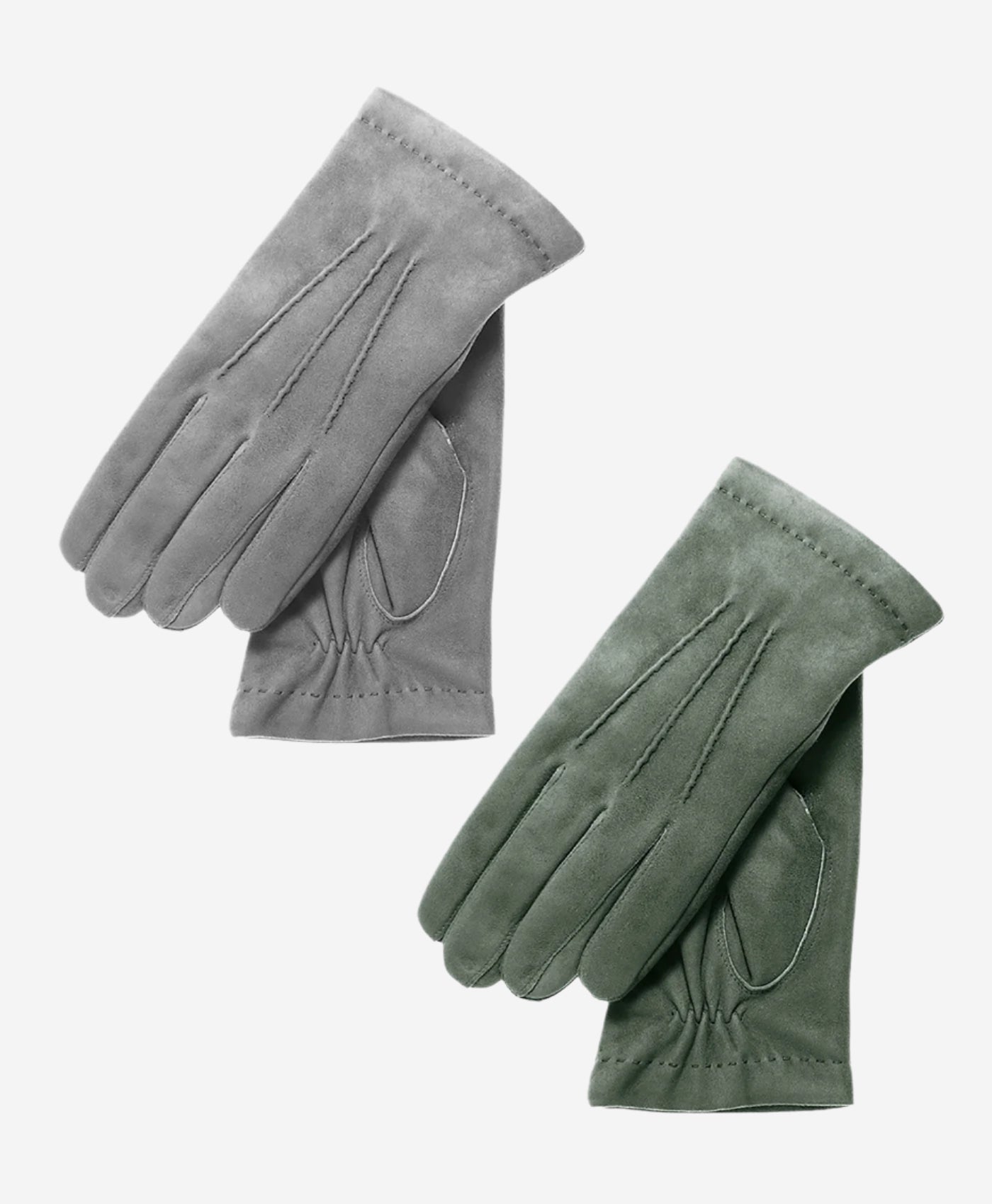 CC3117 (grey) - Men's Italian Cashmere Lined Suede Formal and Dress Leather Gloves - Leather Gloves Online - Luxury Leather Gloves - 2