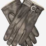 CC3239 (black) - Men's Italian Cashmere Lined Lambskin Gloves with Belt - Leather Gloves Online - Luxury Leather Gloves - 1