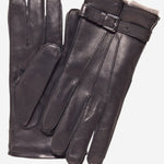 CC3239 (black) - Men's Italian Cashmere Lined Lambskin Gloves with Belt - Leather Gloves Online - Luxury Leather Gloves - 2