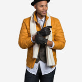 CC3305 (dark brown) - Men's Italian cashmere lined deerskin gloves