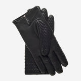 CC3339 (Schwarz) – Herrenhandschuhe aus geflochtenem Leder mit Kaschmirfutter