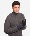 CC3414 (blue/black) - Men's Suede and Lambskin Gloves with Cashmere Lining with Snap - Leather Gloves Online - Luxury Leather Gloves - 2