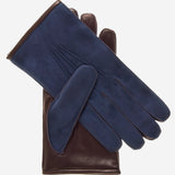 CC3434 (blue) - Men's suede and lambskin gloves with cashmere lining