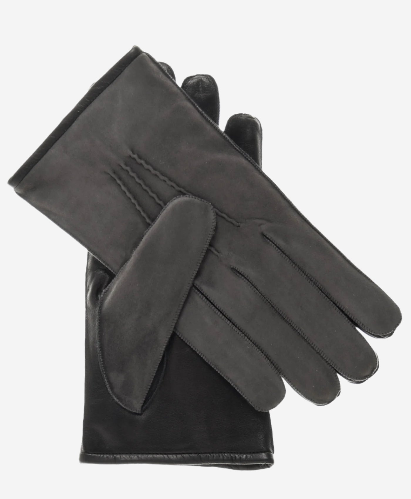 CC3434 (grey) - Men's Suede and Lambskin Gloves with Cashmere Lining - Leather Gloves Online - Luxury Leather Gloves - 1