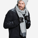 CC3502 (black) - Men’s lambskin winter gloves with cashmere lining & extended wool cuff