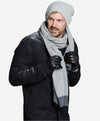 CC3502 (noir) - Gants d'hiver pour hommes en agneau, doublure cachemire et manchette longue en laine