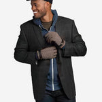 CC3510 (brown) - Men's Italian Cable Knit Cashmere and Leather Winter Gloves - Leather Gloves Online - Luxury Leather Gloves - 3