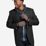 CC3510 (brown) - Men's Italian Cable Knit Cashmere and Leather Winter Gloves - Leather Gloves Online - Luxury Leather Gloves - 3