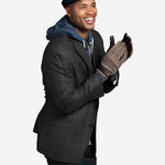 CC3510 (brown) - Men's Italian Cable Knit Cashmere and Leather Winter Gloves - Leather Gloves Online - Luxury Leather Gloves - 4