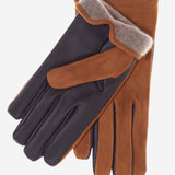 CC3556 (camel) - Men's touchscreen suede and lambskin gloves with cashmere lining