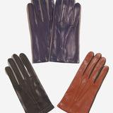 CC3592 (brown) - Men's Italian Leather Gloves with Two-Tone Contrast Colors