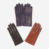 CC3592 (brown) - Men's Italian Leather Gloves with Two-Tone Contrast Colors