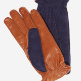 CC3640 (blue) - Men's Handsewn Suede and Lambskin Gloves with Italian Cashmere Lining - Leather Gloves Online - Luxury Leather Gloves - 3