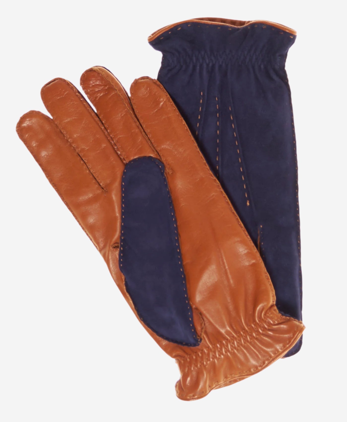 CC3640 (blue) - Men's Handsewn Suede and Lambskin Gloves with Italian Cashmere Lining - Leather Gloves Online - Luxury Leather Gloves - 3