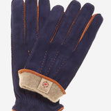 CC3640 (blue) - Men's Handsewn Suede and Lambskin Gloves with Italian Cashmere Lining - Leather Gloves Online - Luxury Leather Gloves - 2