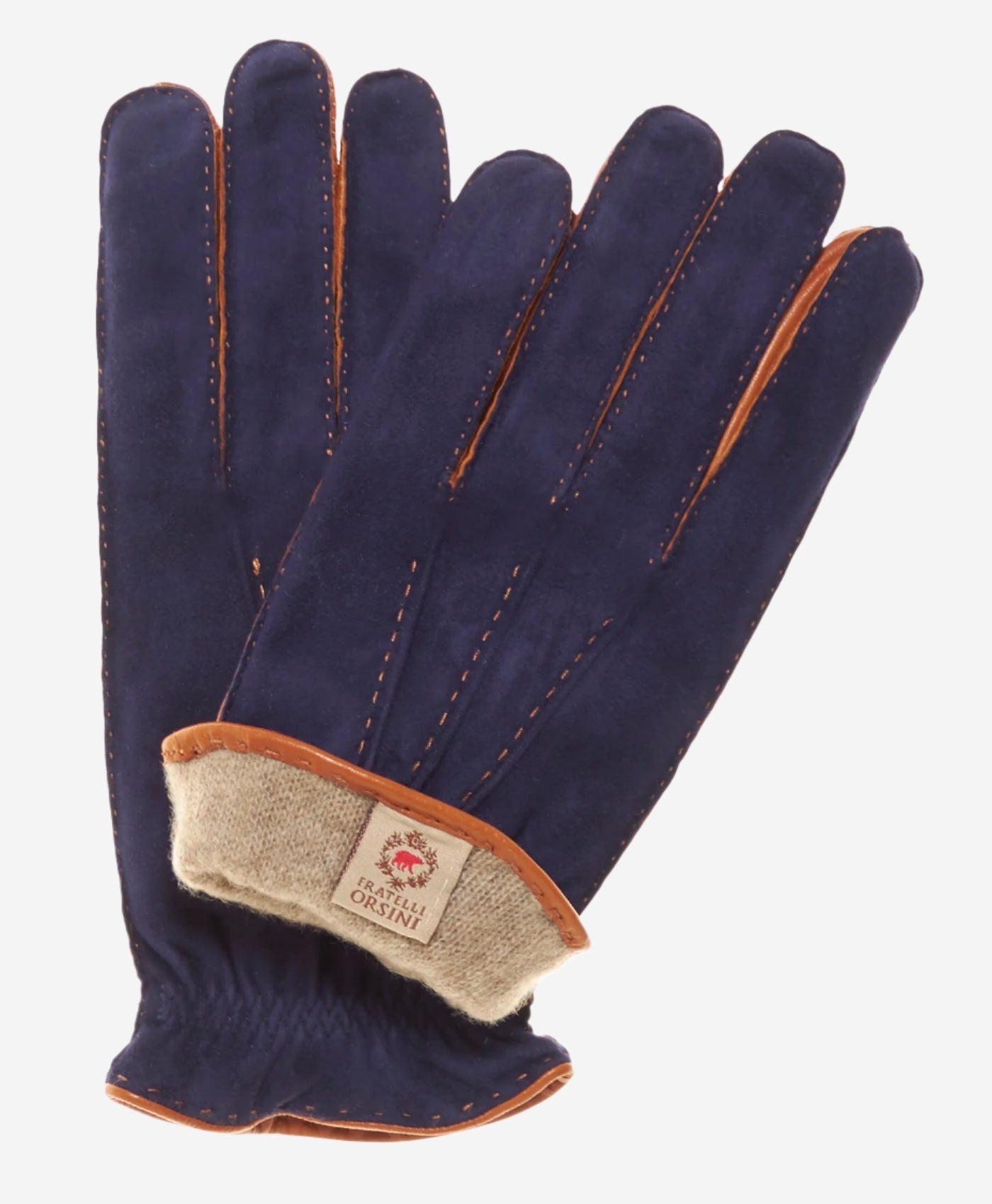CC3640 (blue) - Men's Handsewn Suede and Lambskin Gloves with Italian Cashmere Lining - Leather Gloves Online - Luxury Leather Gloves - 2