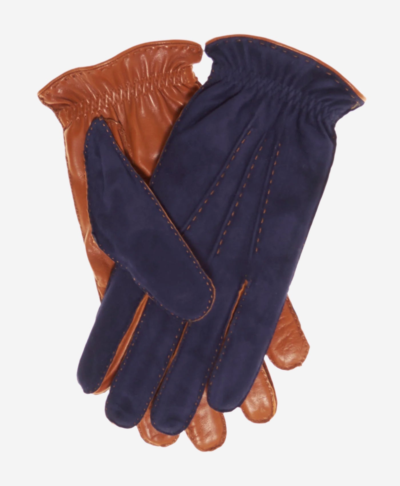 CC3640 (blue) - Men's Handsewn Suede and Lambskin Gloves with Italian Cashmere Lining - Leather Gloves Online - Luxury Leather Gloves - 1