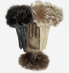 CC4066 (black) - Women's Italian Fox Fur Cuff Cashmere Lined Leather Gloves