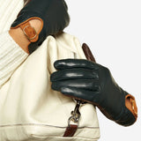 CC4160 (forest/brown) Women's Cashmere Lined Leather Gloves with Buckle - Leather Gloves Online - Luxury Leather Gloves - 5