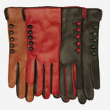 CC4213 (black/grey) - Women's Italian Cashmere Lined Gloves with Buttons