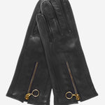 CC4243 (black) - Italian Cashmere Lined Gloves with Zippers - Leather Gloves Online - Luxury Leather Gloves - 2