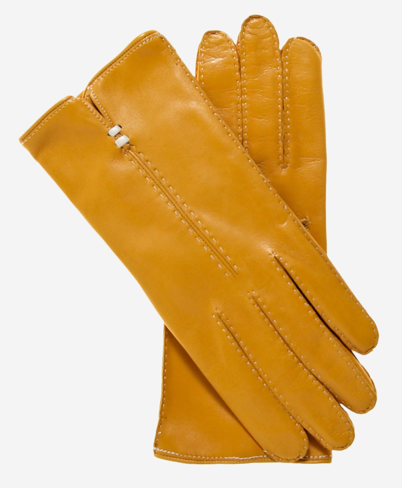CC4301 (canary) - Women's Handsewn Italian Cashmere Lined Leather Gloves - Leather Gloves Online - Luxury Leather Gloves - 2