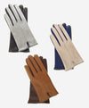 CC4313 (beige/blue) - Women's Two-Tone Italian Cashmere Lined Leather Gloves