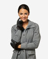 CC4327 (black) - Women’s Lambskin Winter Gloves Cashmere Lined with Rabbit Fur Cuff