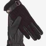 CC4510 (black) - Women's Cable Knit Cashmere and Leather Winter Gloves - Leather Gloves Online - Luxury Leather Gloves - 1