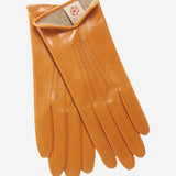 CC4668 (orange) - Women’s Orange Suede Winter Gloves Cashmere Lined with Unique Hand Detailing
