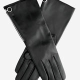 CC4879W4 (black) - "4 Button Length" Italian Cashmere Lined Gloves with Side Zipper