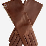 CC4879W4 (brown) - "4 Button Length" Italian Cashmere Lined Gloves with Side Zipper