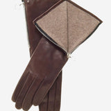CC4879W4 (brown) - "4 Button Length" Italian Cashmere Lined Gloves with Side Zipper