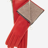 CC4879W4 (red) - "4 Button Length" Italian Cashmere Lined Gloves with Side Zipper