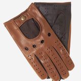 Umberto (camel brown) - Italian lambskin leather driving gloves & touchscreen feature