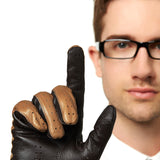 Umberto (camel brown) - Italian lambskin leather driving gloves & touchscreen feature
