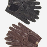 CD3501 (brown) - Men's Handsewn Italian Lambskin Leather Driving Gloves