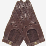 CD3501 (brown) - Men's Handsewn Italian Lambskin Leather Driving Gloves - Leather Gloves Online - Luxury Leather Gloves - 2