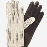 CD4020 (dark brown) - Women's Crochet and Leather Driving Gloves - Leather Gloves Online - Luxury Leather Gloves - 2