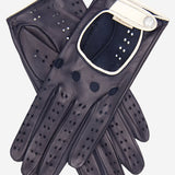 CD4134 (navy) - Women's Italian Lambskin Driving Gloves - Leather Gloves Online - Luxury Leather Gloves - 2
