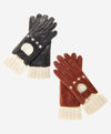 CD4141 (black) - Women's Winter Leather Driving Gloves with Cashmere Lining