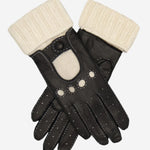 CD4141 (black) - Women's Winter Leather Driving Gloves with Cashmere Lining - Leather Gloves Online - Luxury Leather Gloves - 1