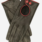 CD4255 (black) - Women's Italian Leather Driving Gloves with Contrast Welting - Leather Gloves Online - Luxury Leather Gloves - 1