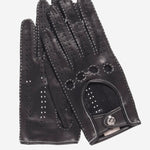 CD4266 (black) - Women's Italian Leather Driving Gloves with Contrast Stitching - Leather Gloves Online - Luxury Leather Gloves - 2