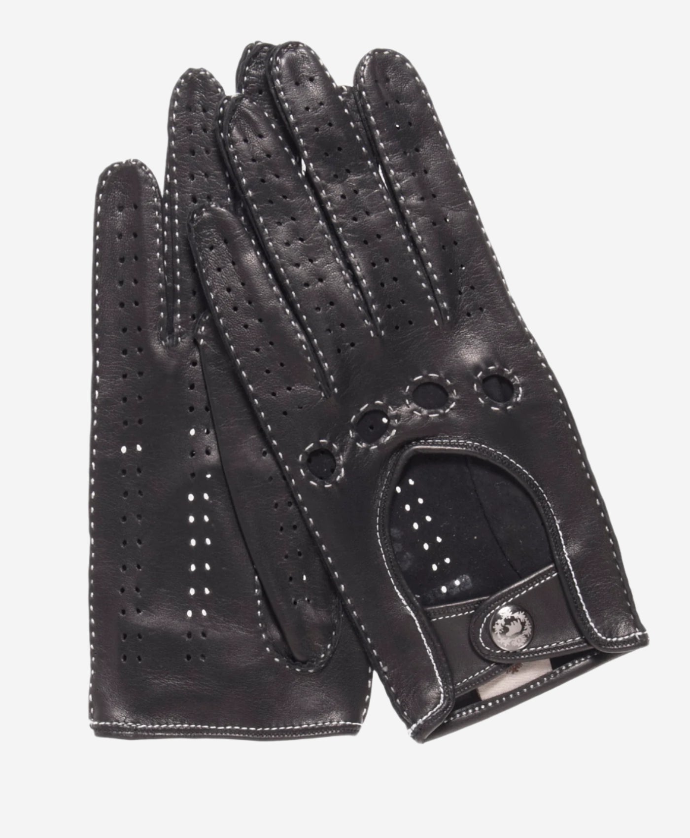 CD4266 (black) - Women's Italian Leather Driving Gloves with Contrast Stitching - Leather Gloves Online - Luxury Leather Gloves - 2