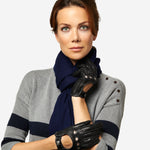 CD4266 (black) - Women's Italian Leather Driving Gloves with Contrast Stitching - Leather Gloves Online - Luxury Leather Gloves - 3