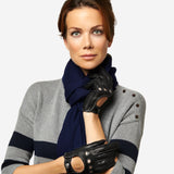 CD4266 (black) - Women's Italian Leather Driving Gloves with Contrast Stitching - Leather Gloves Online - Luxury Leather Gloves - 3