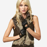 CD4378 (black) - Women's Sporty Italian Leather Driving Gloves - Leather Gloves Online - Luxury Leather Gloves - 2